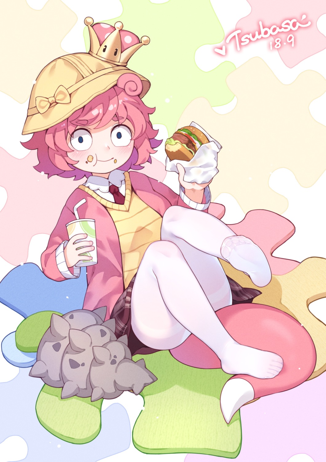 anthropomorphization, crossover, feet, new_super_mario_bros._u_deluxe, pantyhose, pokemon, seifuku, slowpoke
