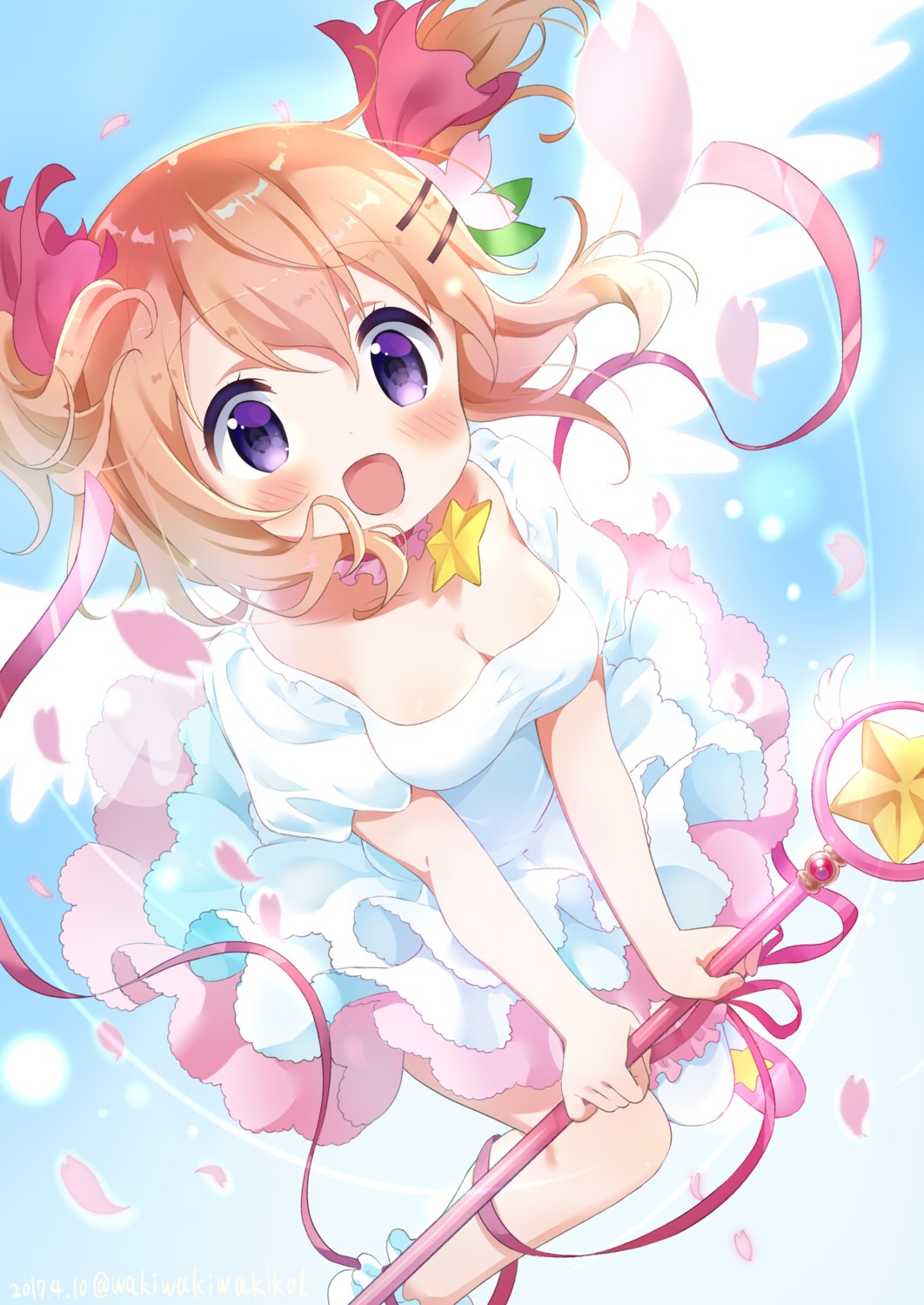 card_captor_sakura, cleavage, cosplay, dress, gochuumon_wa_usagi_desu_ka?, hoto_cocoa, kinomoto_sakura, neki_(wakiko)