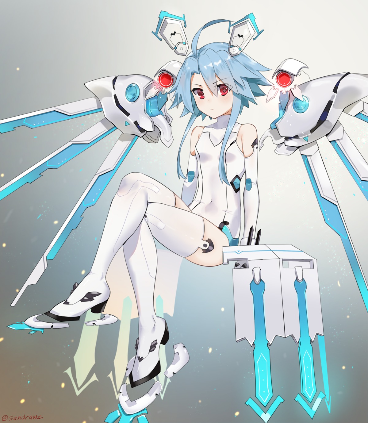 choujigen_game_neptune, heels, leotard, sendrawz, thighhighs, white_heart