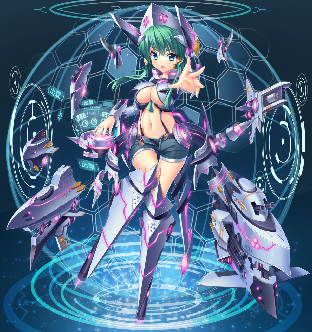 armor, no_bra, pantsu, tonchan, weapon