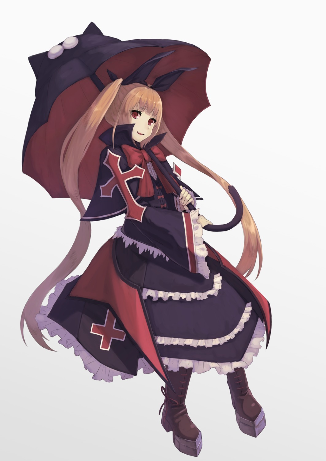blazblue, dress, gothic_lolita, heels, lolita_fashion, rachel_alucard, toima_(beat0829), umbrella