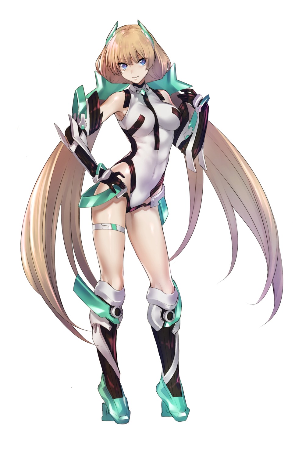 angela_balzac, bodysuit, garter, heels, maruchi, rakuen_tsuihou