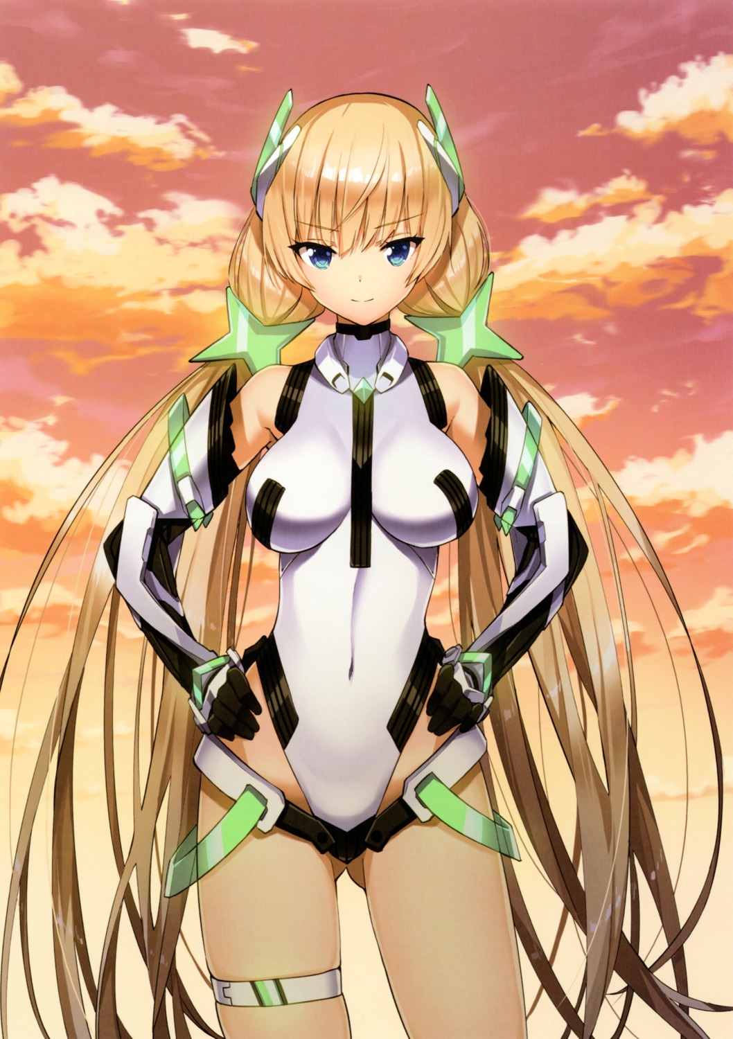 angela_balzac, bodysuit, garter, rakuen_tsuihou, saitom