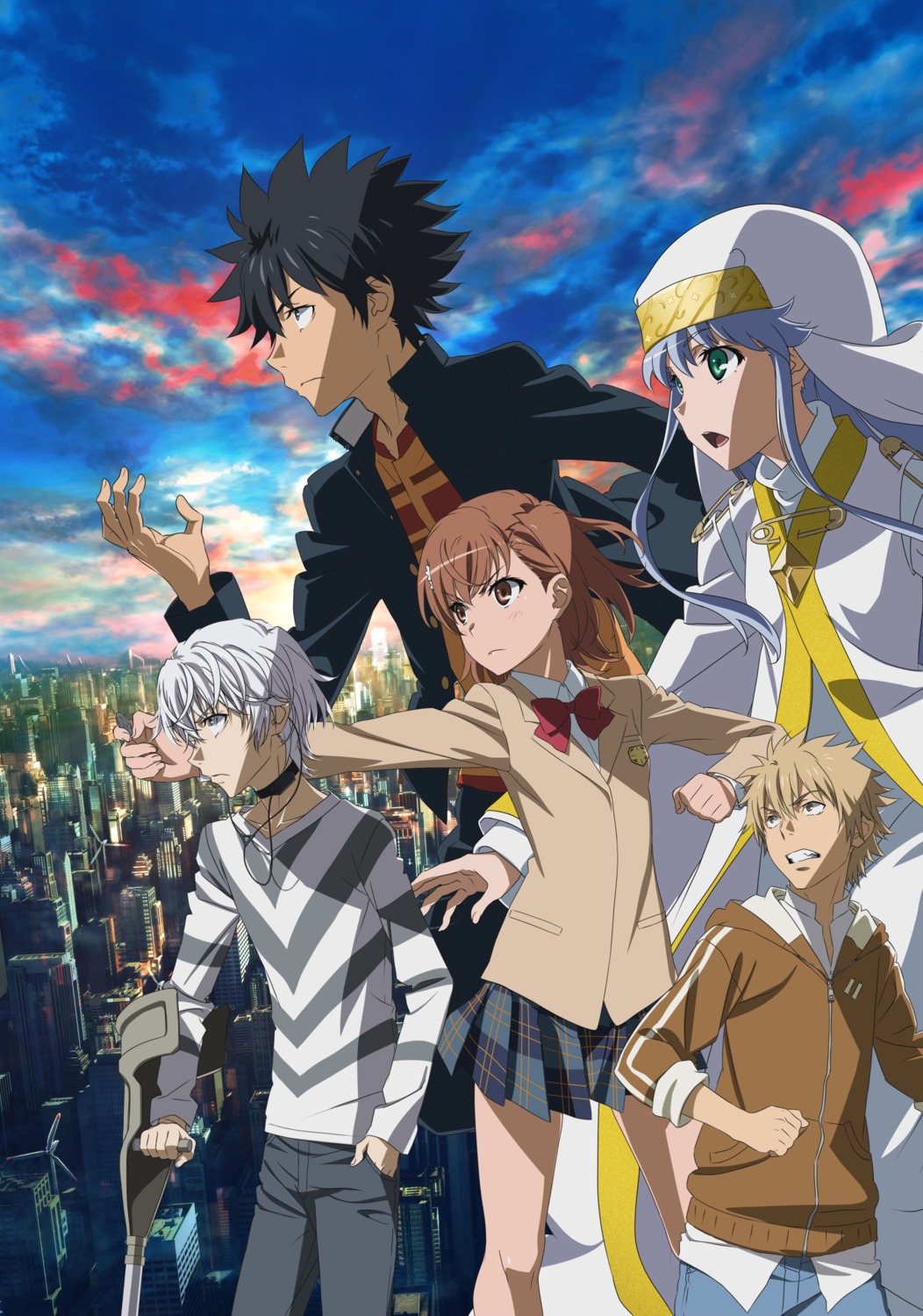 accelerator, hamazura_shiage, index, kamijou_touma, misaka_mikoto, nun, seifuku, toaru_majutsu_no_index