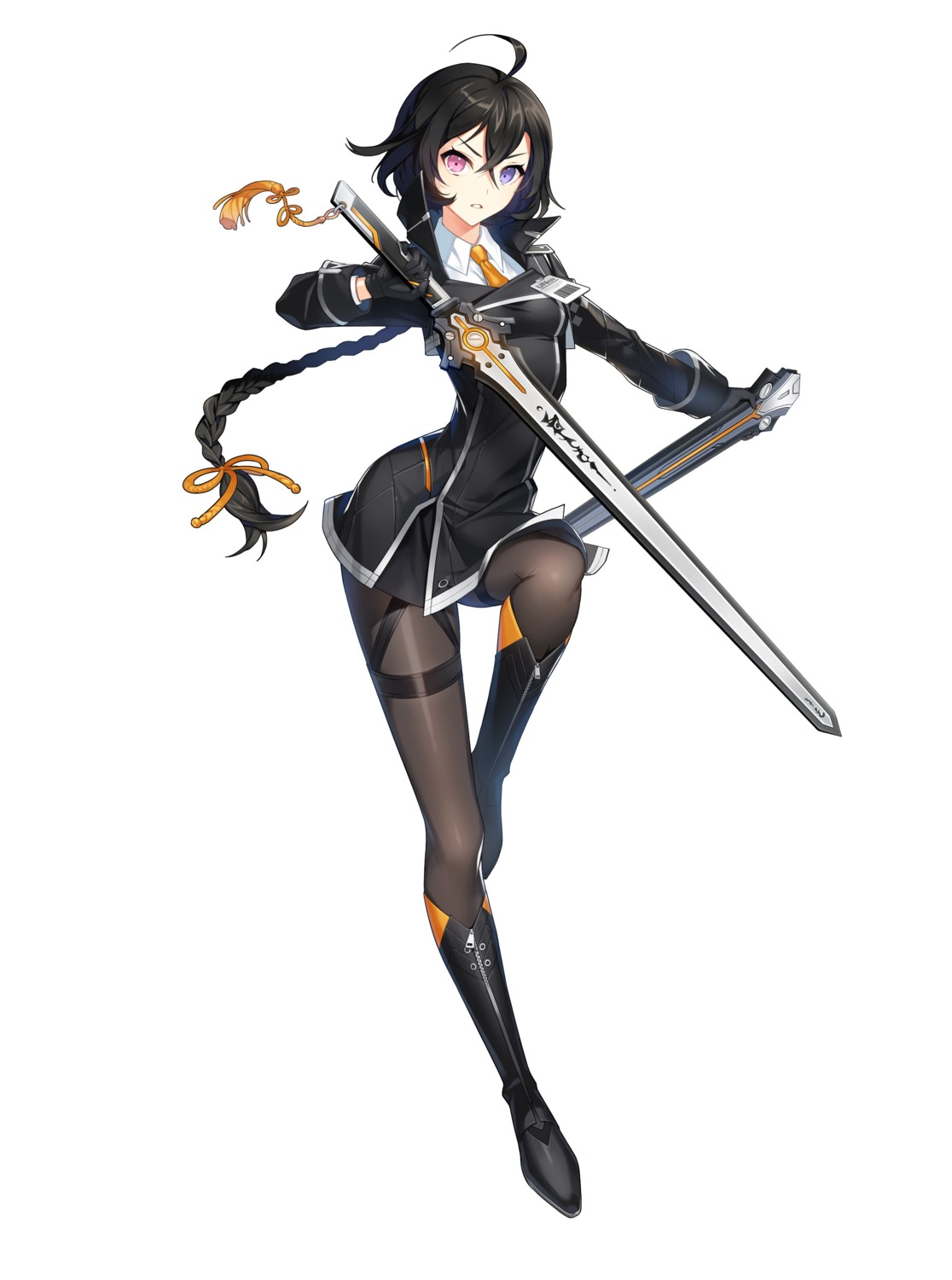 bai_winchester, closers, heterochromia, pantyhose, sword, tagme, uniform
