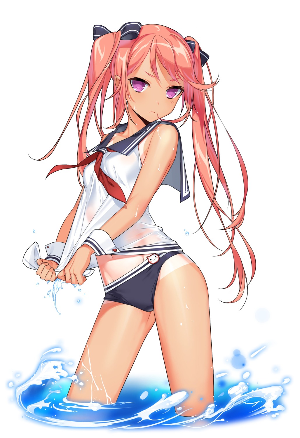 bikini, closers, luna_aegis, see_through, seifuku, swimsuits, tagme, tan_lines, wet, wet_clothes