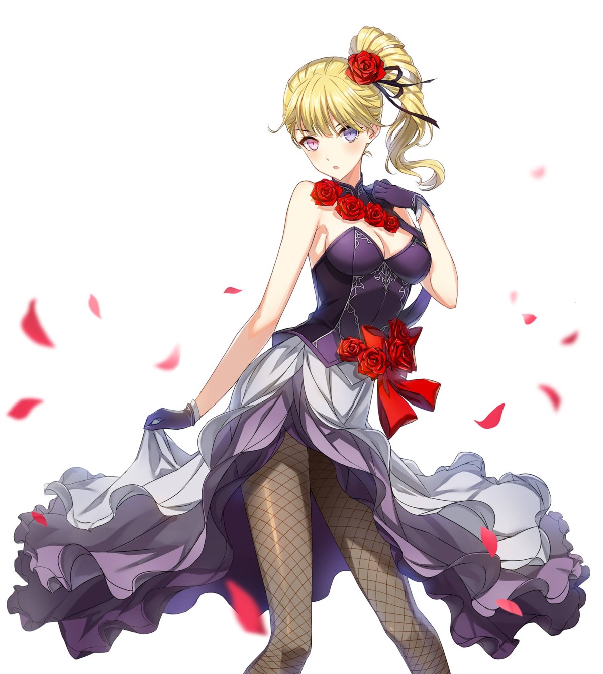 bai_winchester, cleavage, closers, fishnets, heterochromia, pantyhose, tagme