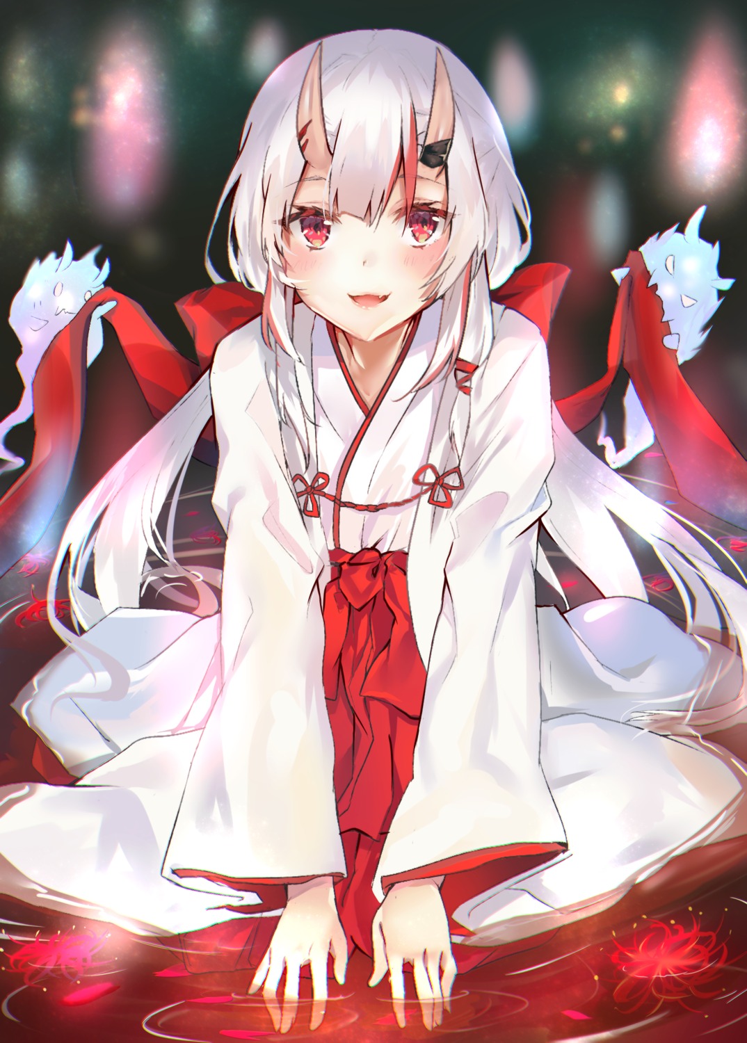 hololive, horns, miko, nakiri_ayame, nanakagura, wet