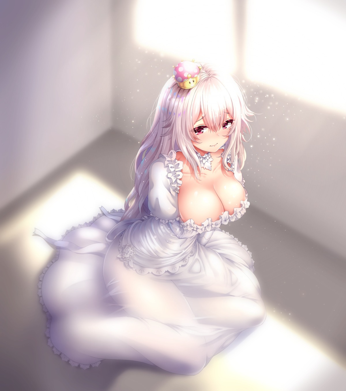 breast_hold, cleavage, dress, king_boo, luigi's_mansion, momoriko, new_super_mario_bros._u_deluxe, princess_king_boo