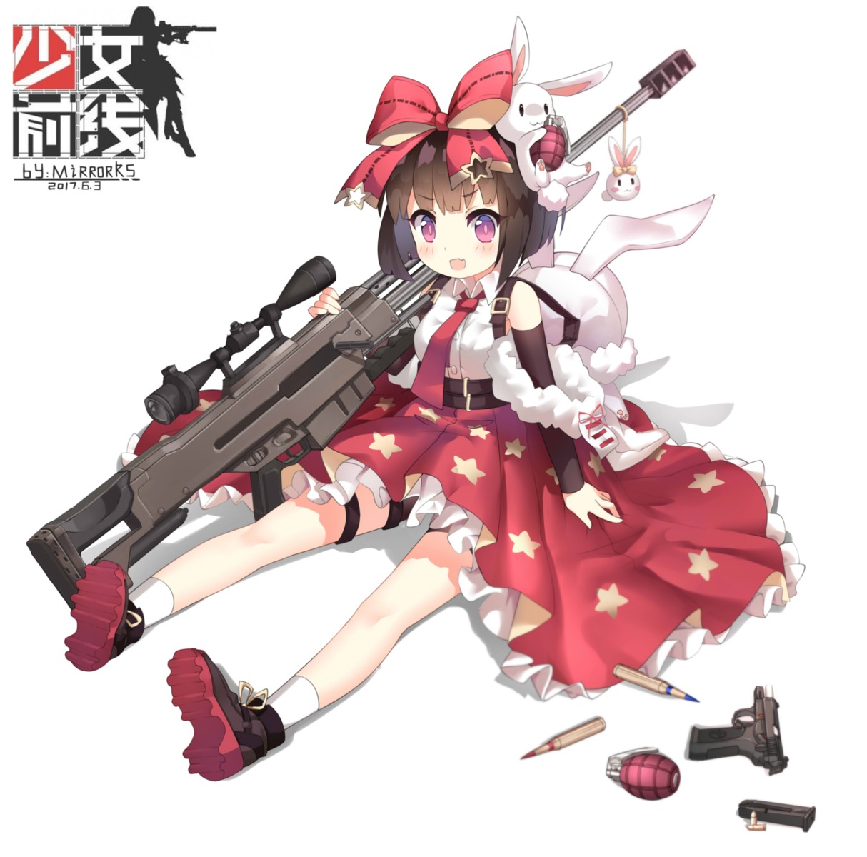 garter, girls_frontline, gun, heels, m99_(girls_frontline), mirrorks