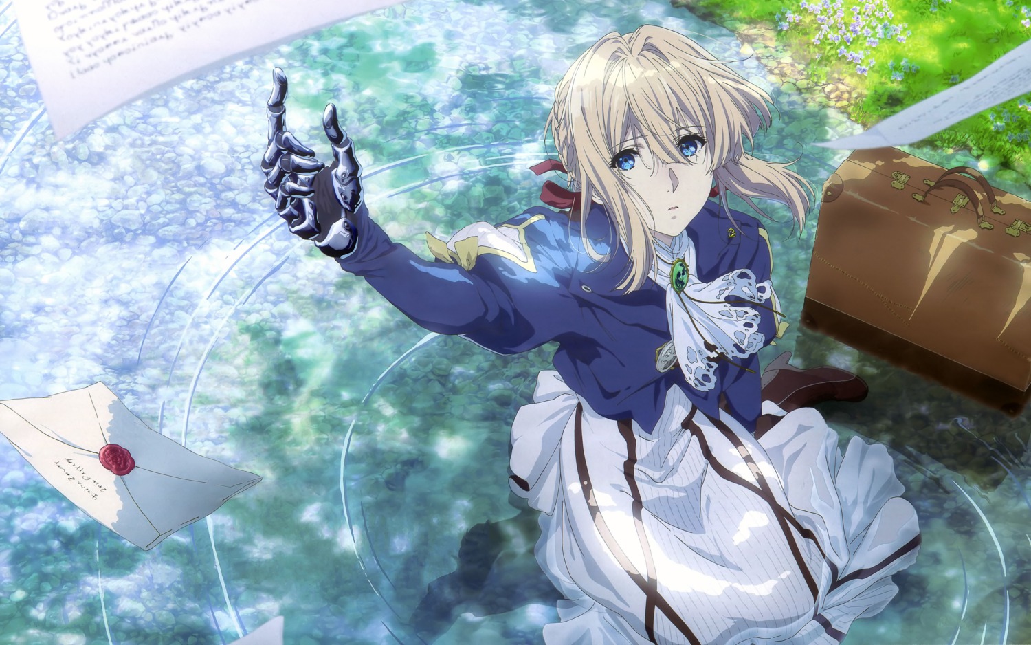 dress, iwasaki_nami, mecha_musume, possible_duplicate, violet_evergarden, violet_evergarden_(character), wet