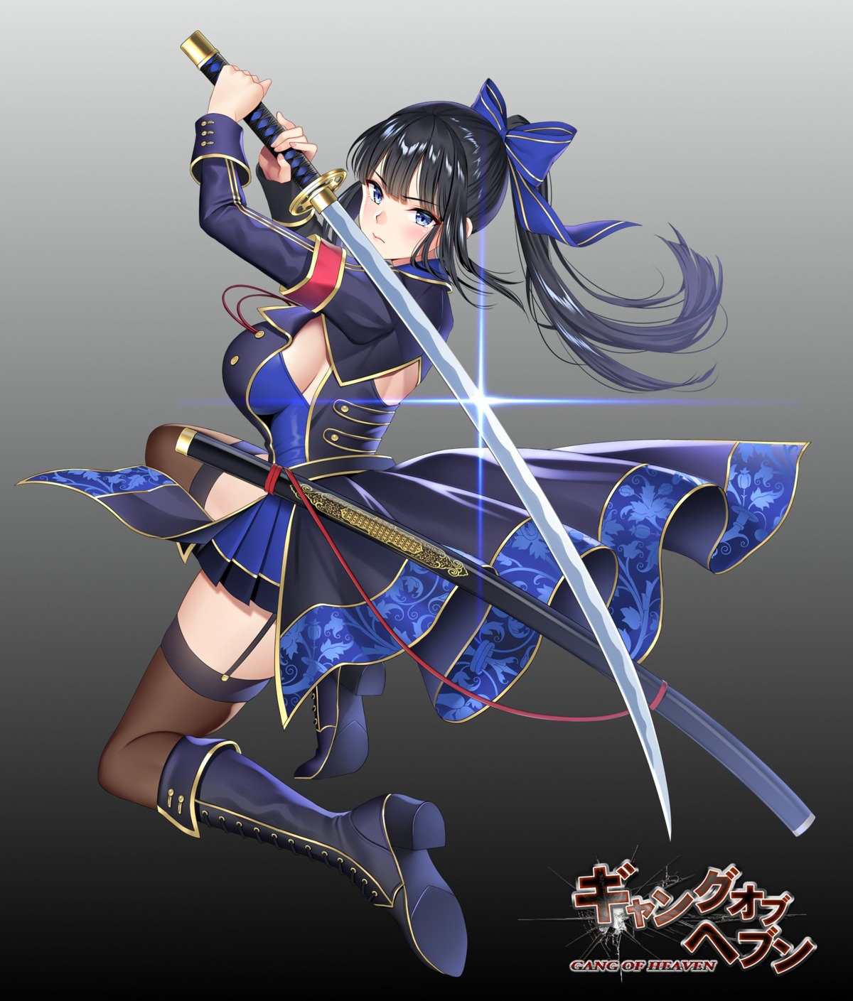 gang_of_heaven, heels, re:shimashima, stockings, sword, thighhighs, uniform