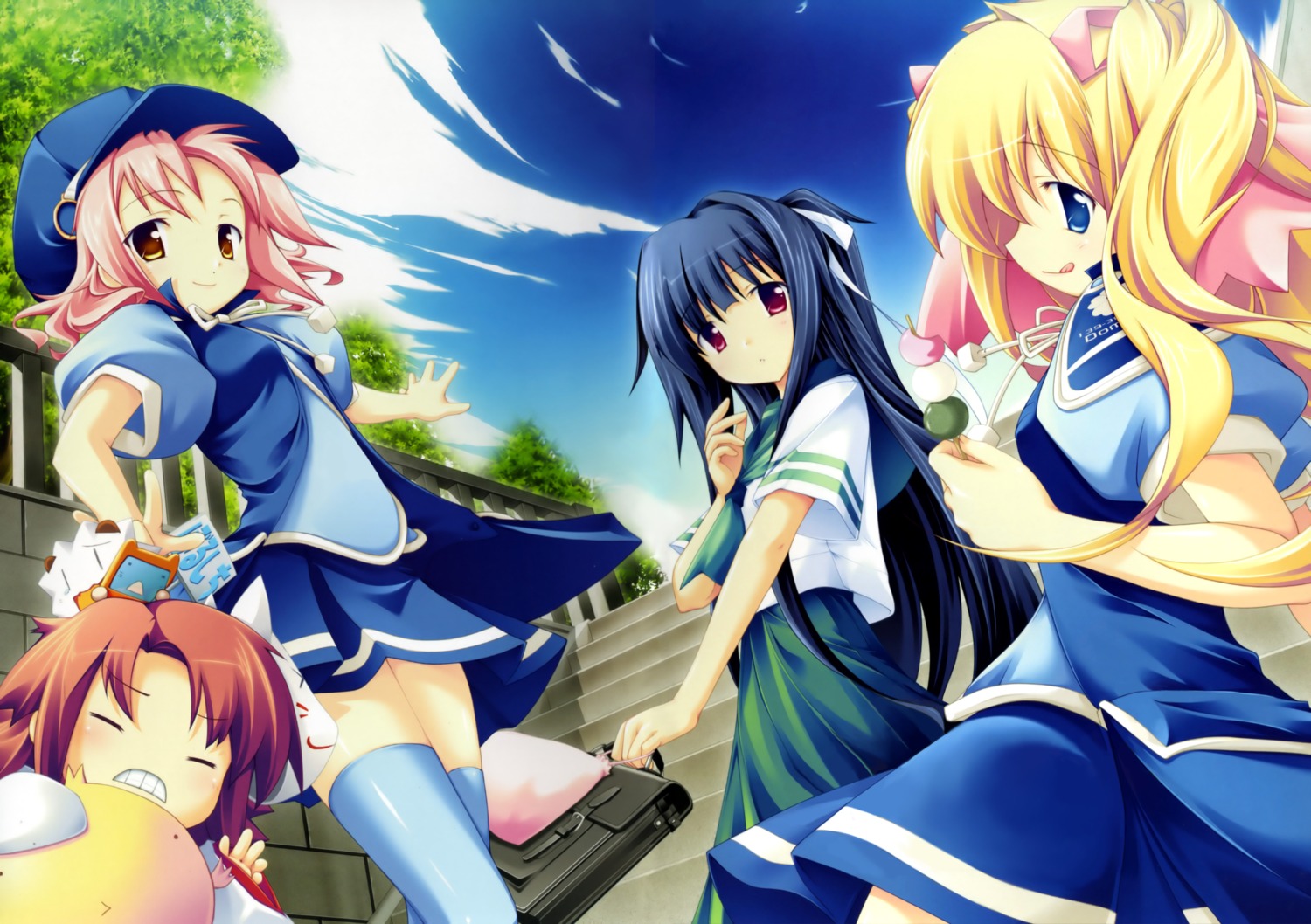 doumyouji_sakura, fue, kikushita_kotora, kino_kyouka, rococo_works, seifuku, tsujiura_ryouko, volume7