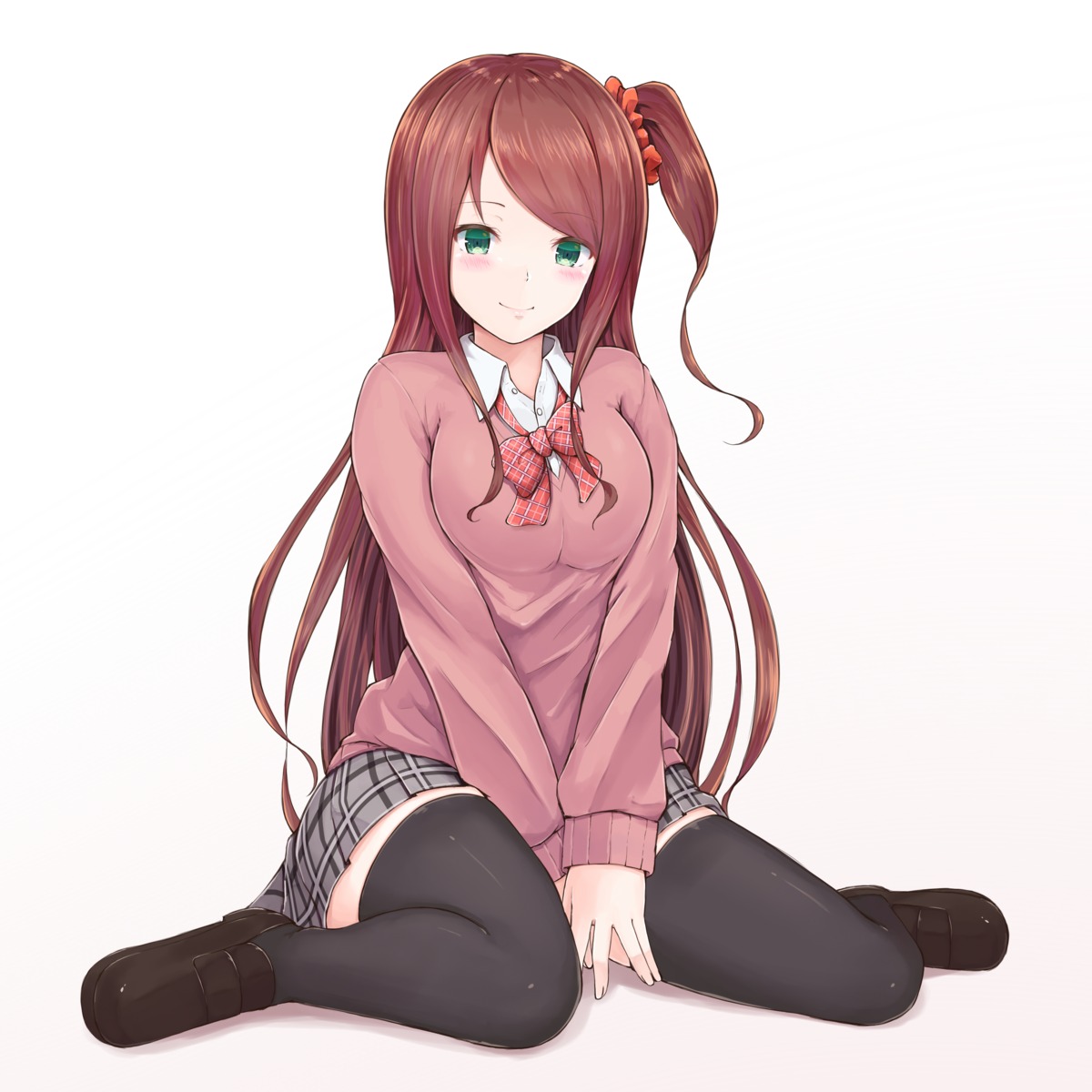 akabane_youko, nijisanji, nijisanji_gamers, seifuku, shouju_ling, sweater, thighhighs