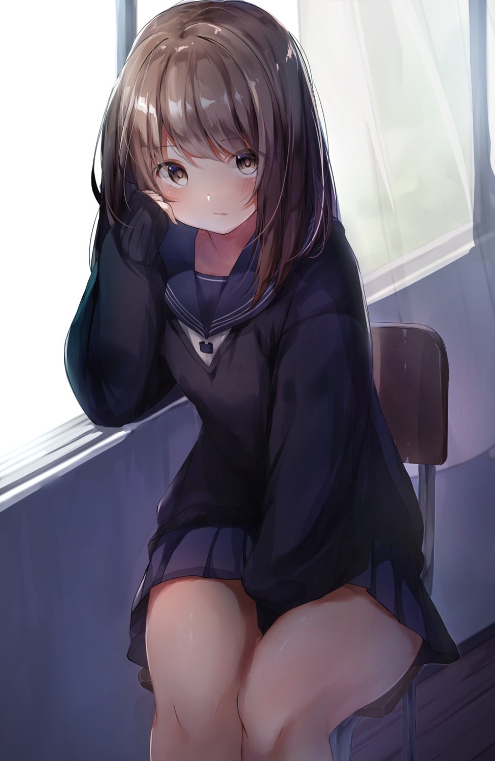 mochi_nabe, seifuku, sweater