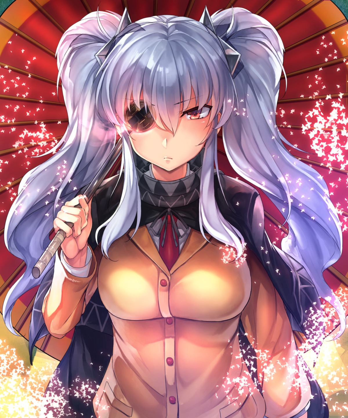 eyepatch, onodera_(einsatz), seifuku, senran_kagura, umbrella, yagyuu
