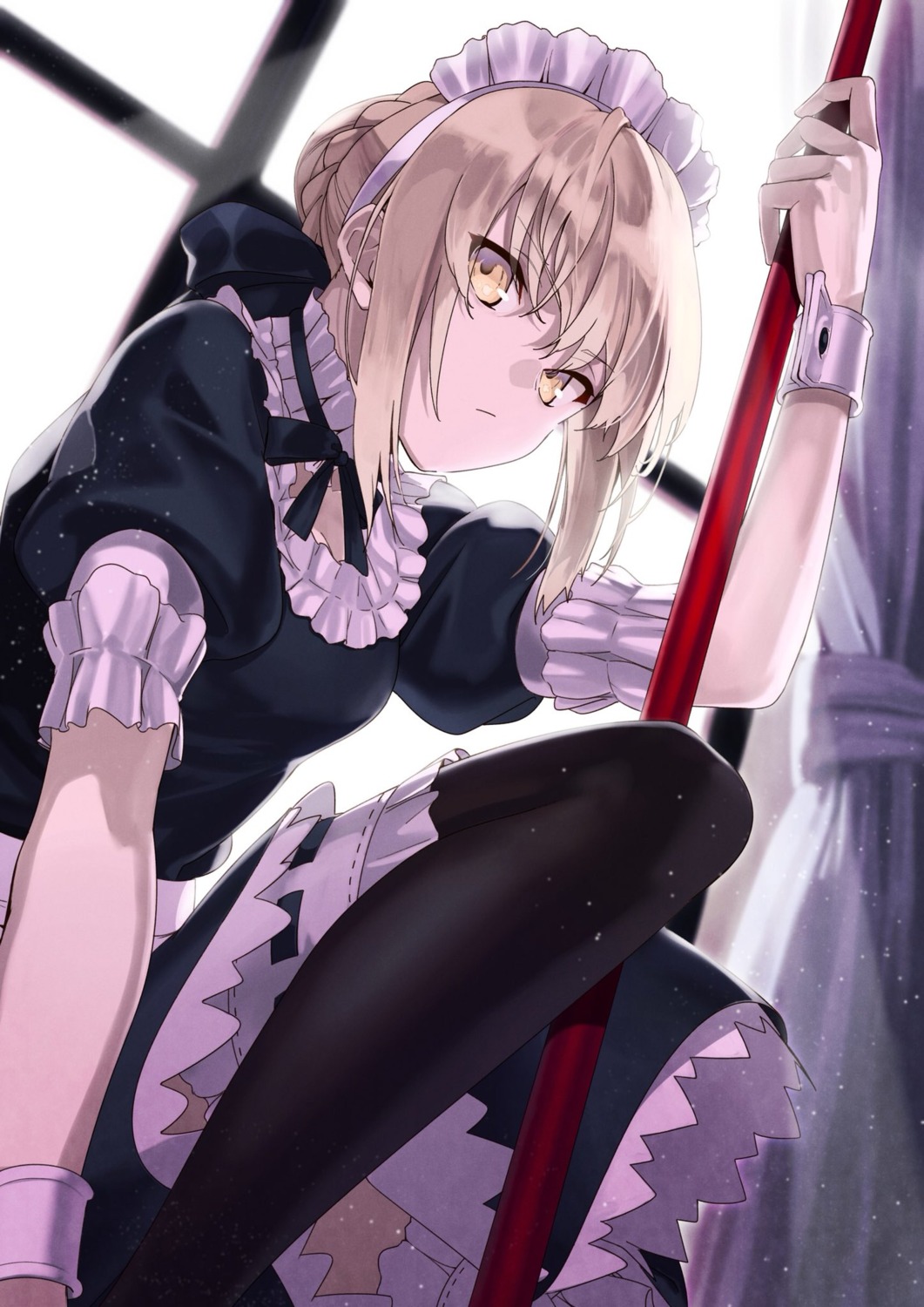 akamiso, artoria_pendragon_(fate), artoria_pendragon_alter_(fate), fate/grand_order, maid, thighhighs