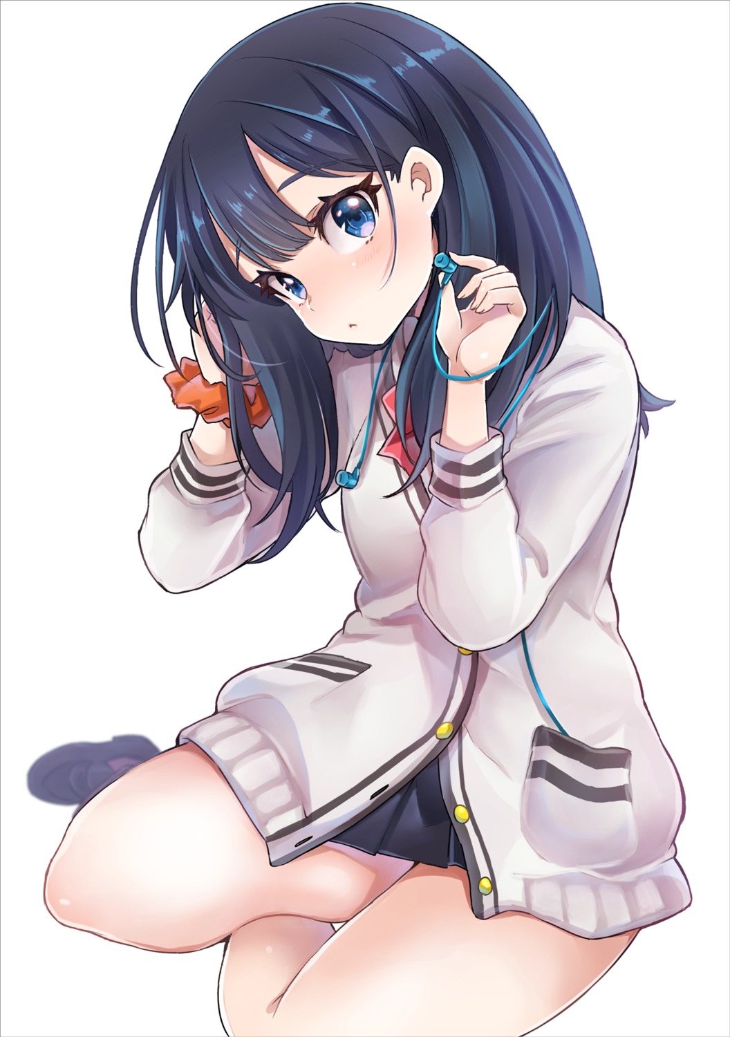 gridman_universe, headphones, kamiya_zuzu, seifuku, ssss.gridman, sweater, takarada_rikka