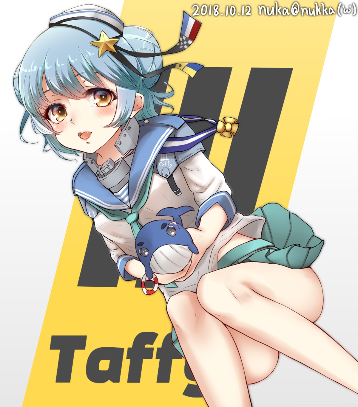 kantai_collection, nuka_(nvkka), samuel_b._roberts_(kancolle), seifuku, skirt_lift