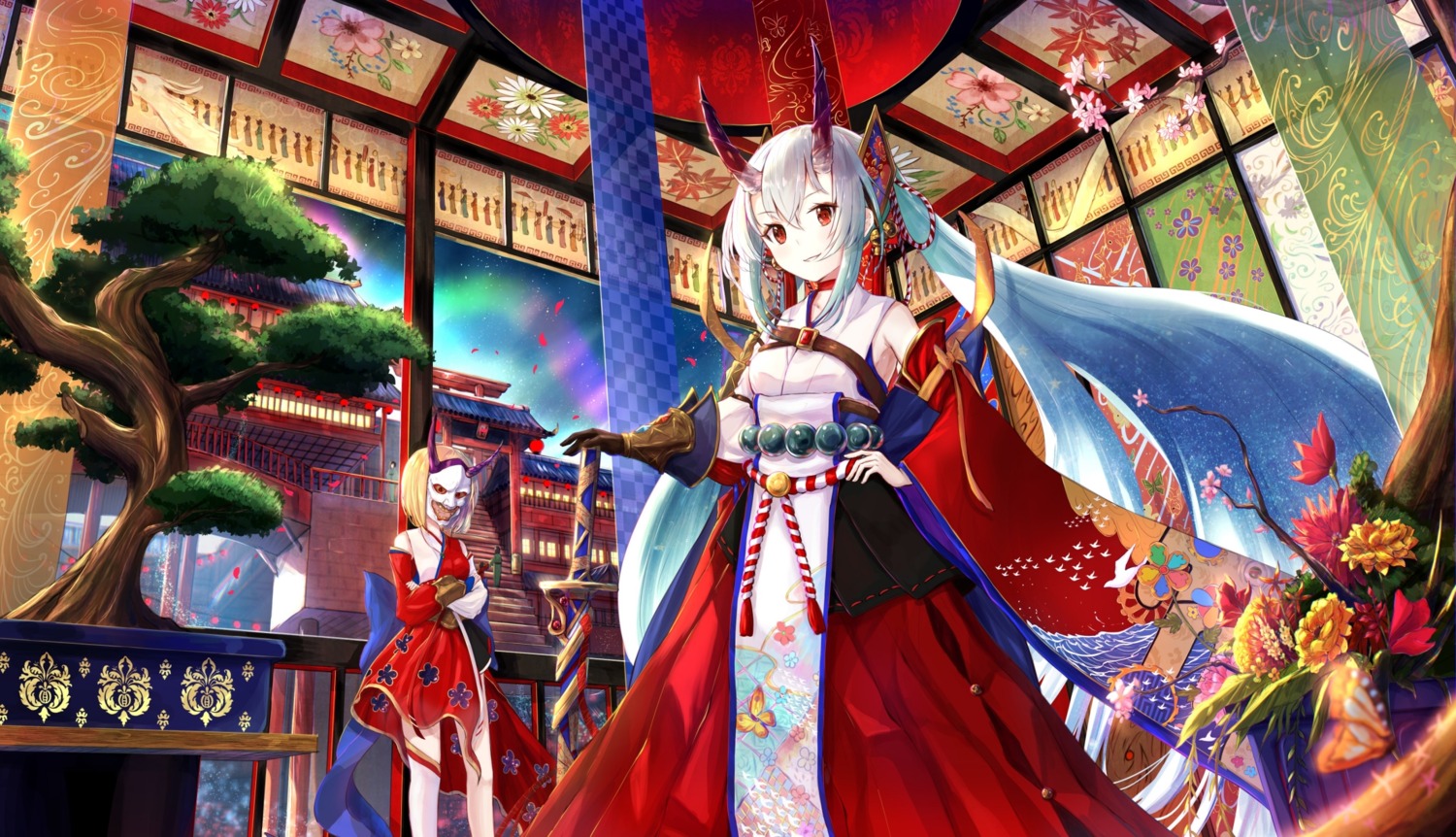 alphatitus, armor, horns, japanese_clothes