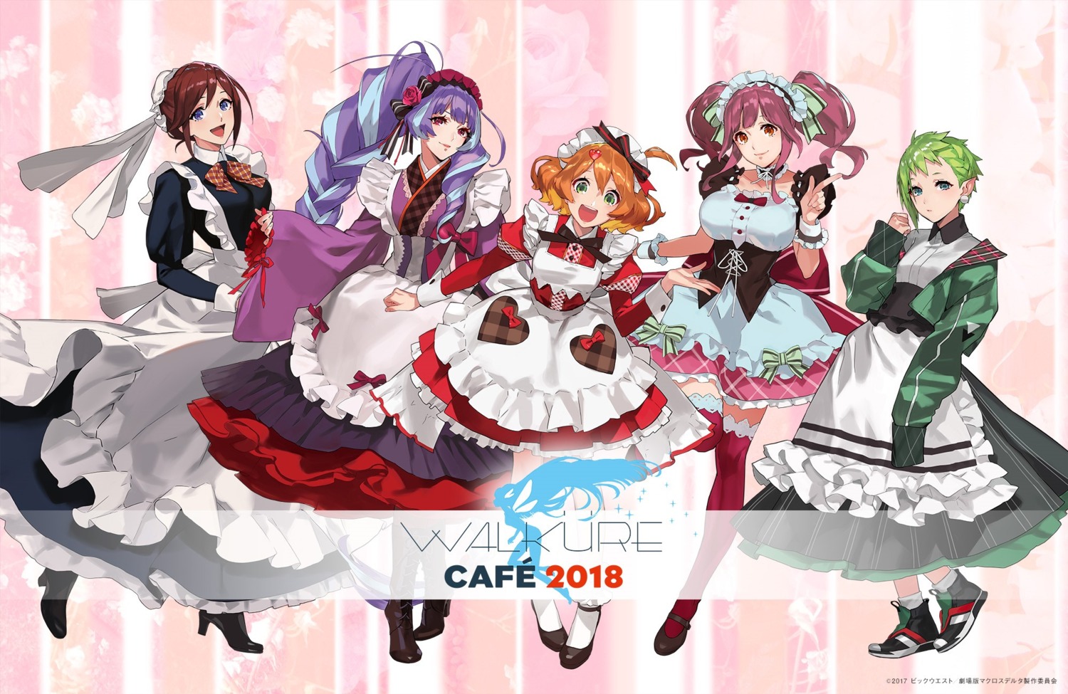 freyja_wion, heels, kaname_buccaneer, macross_delta, maid, makina_nakajima, mikumo_guynemer, mita_chisato
