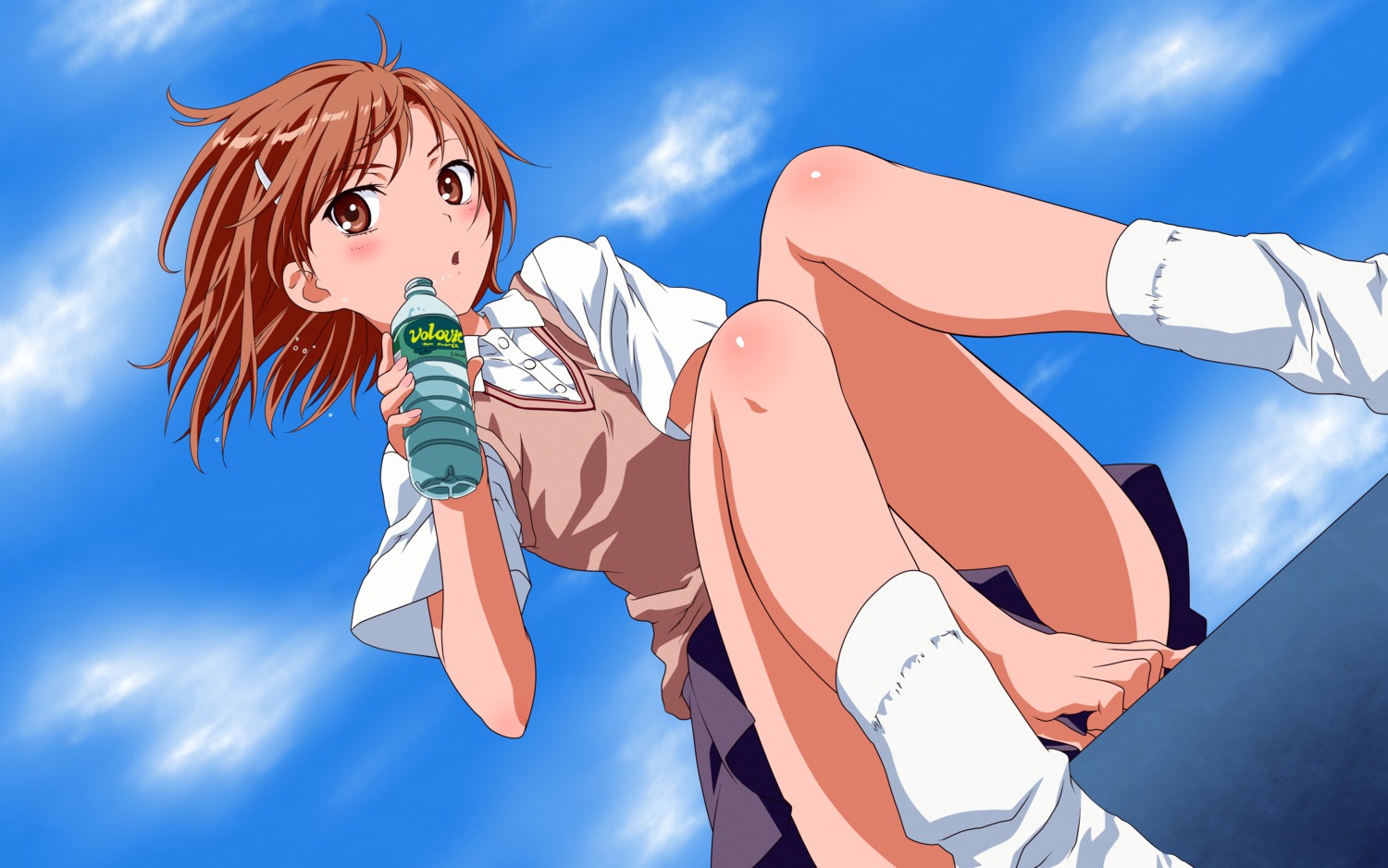 konno_naoyuki, misaka_mikoto, seifuku, toaru_kagaku_no_railgun, toaru_majutsu_no_index