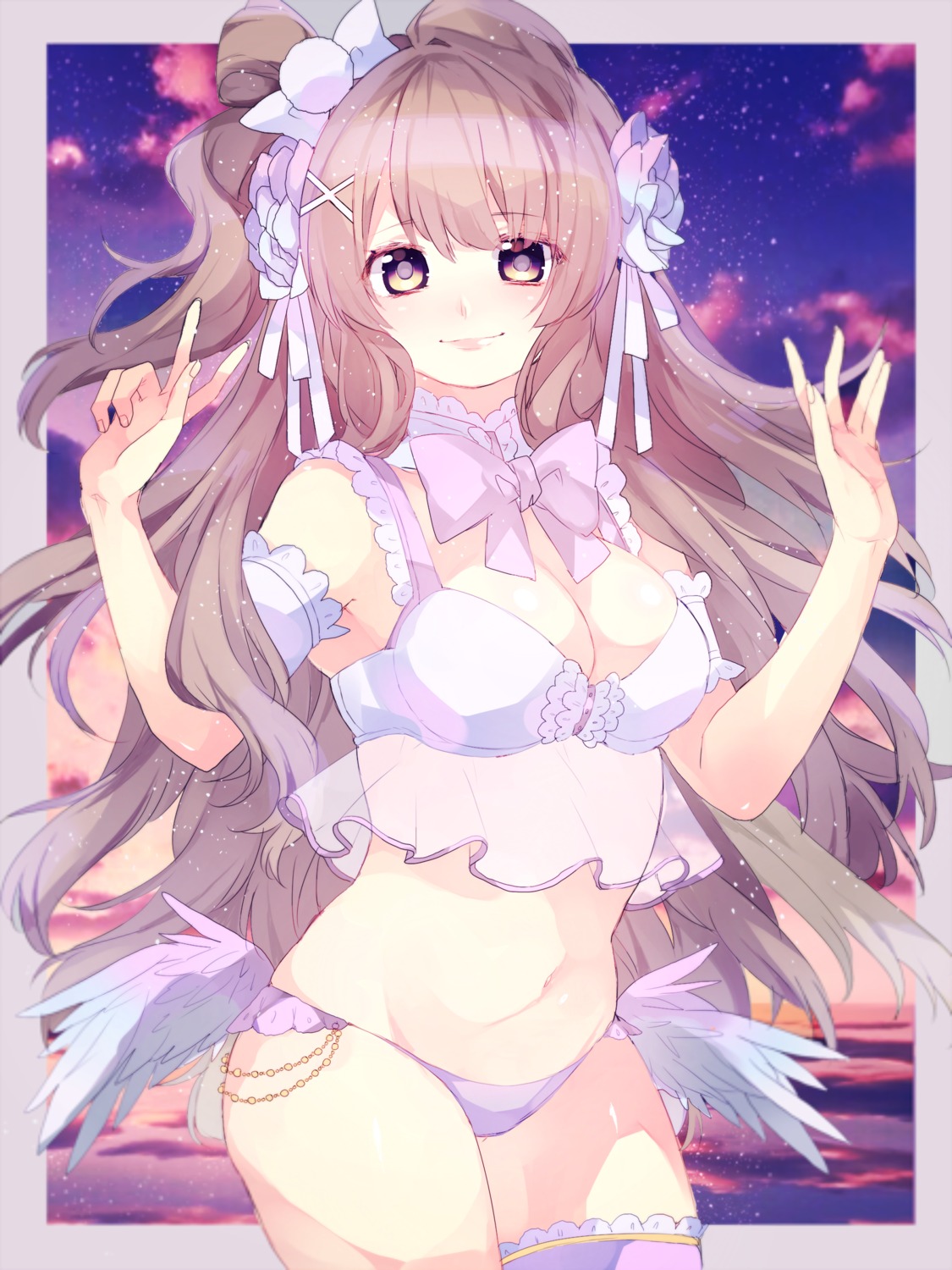 bra, cleavage, lingerie, love_live!, love_live!_(series), mashiro_(rikuya), minami_kotori, pantsu