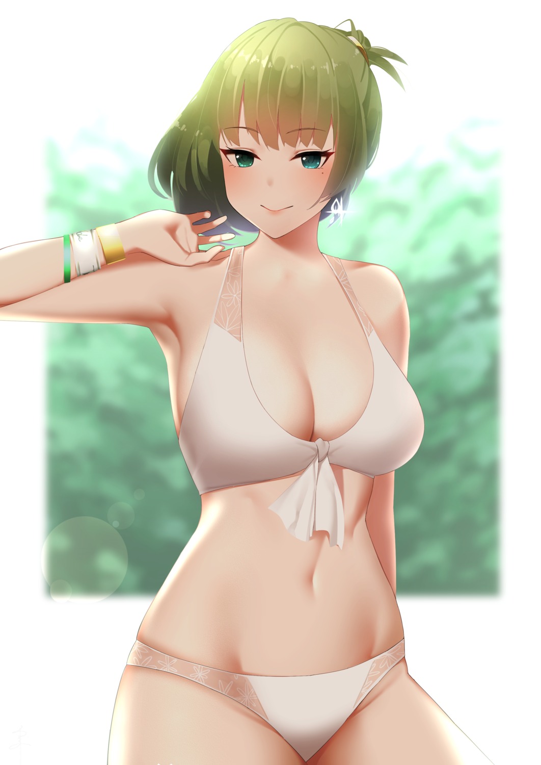bikini, cleavage, heterochromia, senju_(snz0), swimsuits, takagaki_kaede, the_idolm@ster, the_idolm@ster_cinderella_girls