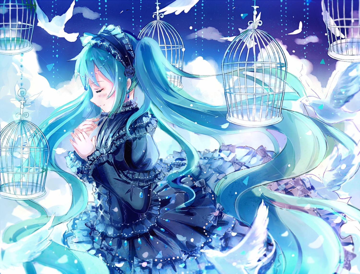 gothic_lolita, hatsune_miku, iceblue, lolita_fashion, vocaloid