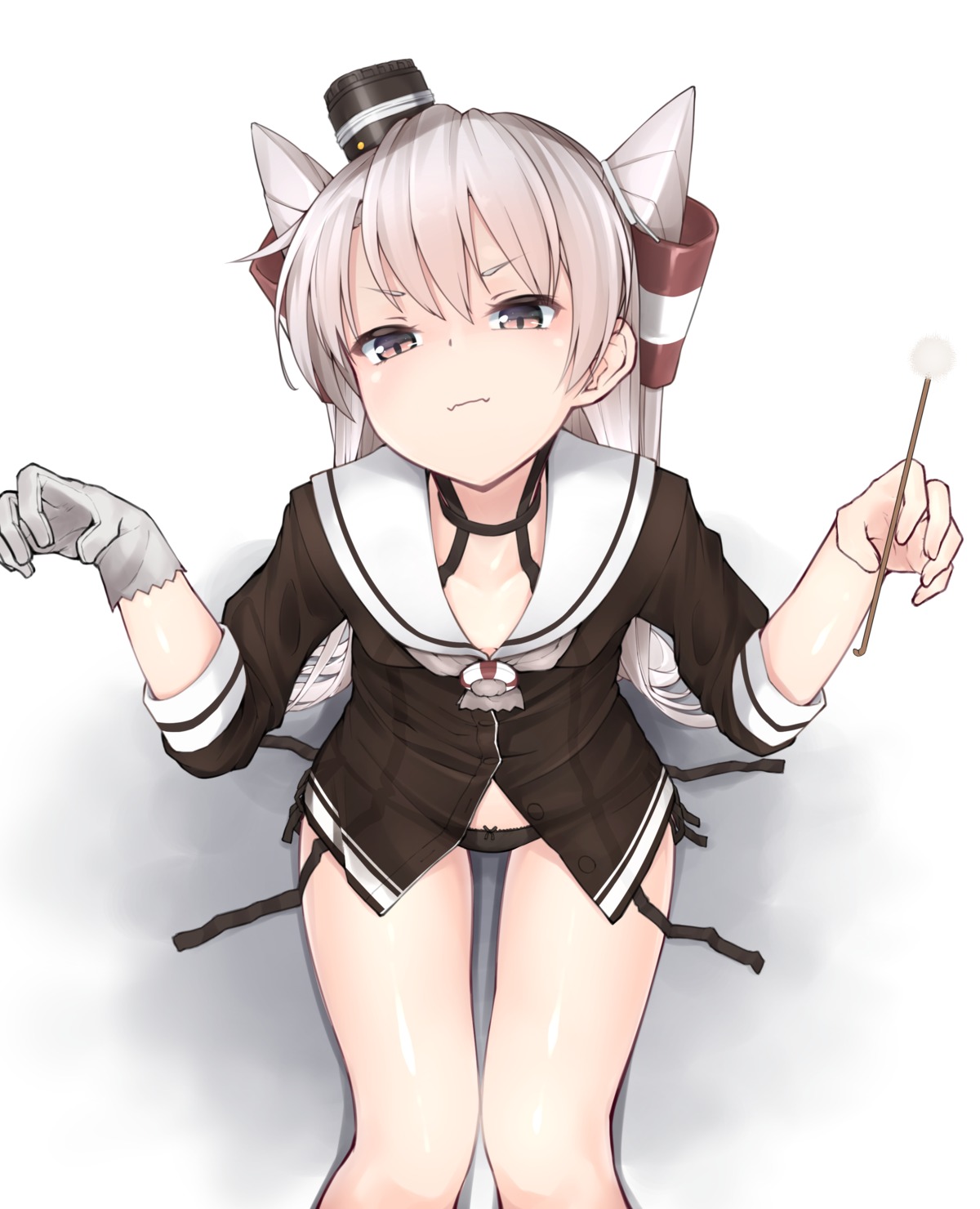 amatsukaze_(kancolle), kantai_collection, pantsu, see_through, seifuku, string_panties, thighhighs, zetsuriinu_(kairyougata)