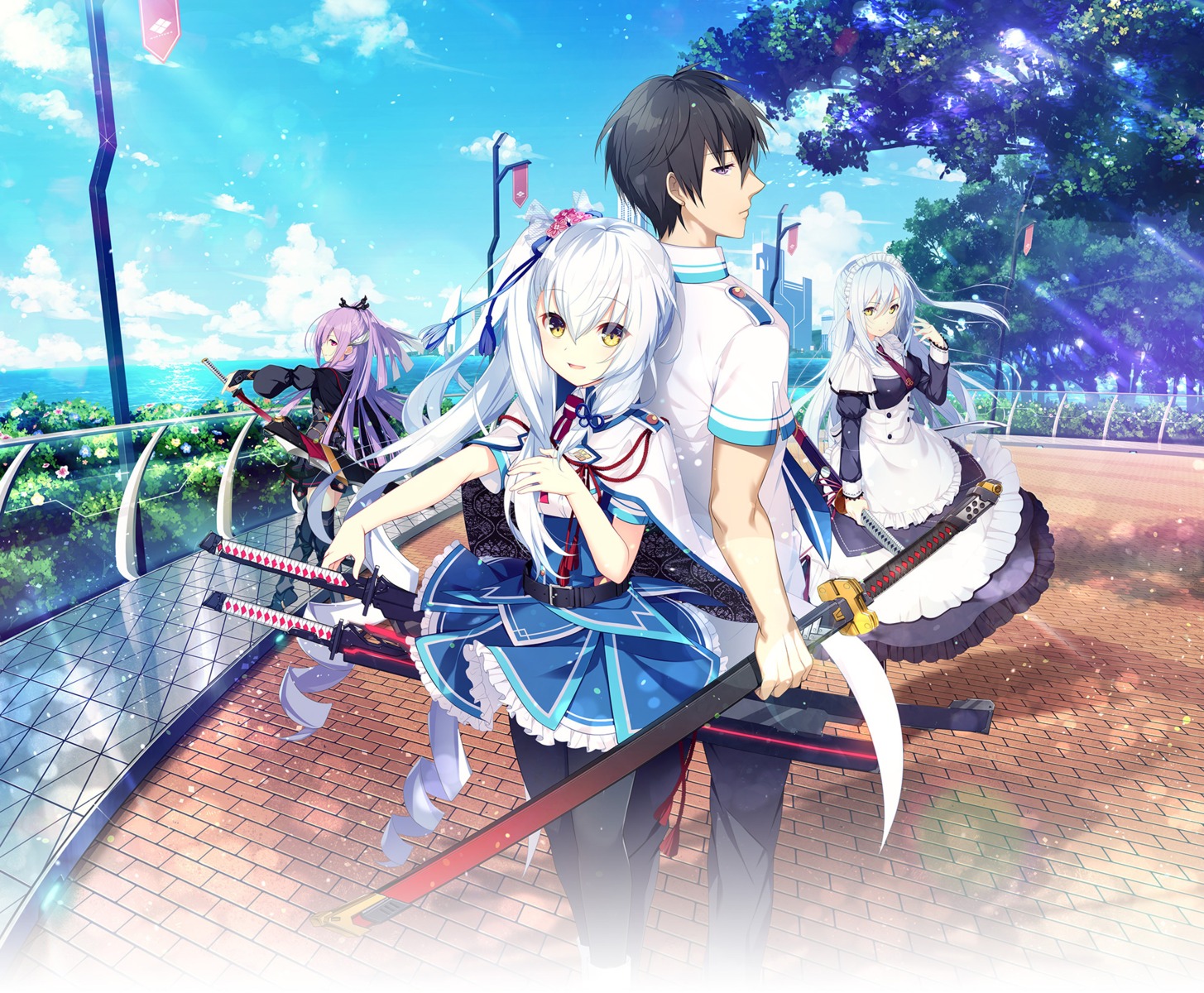 crystalia, kaguya_(kizuna_kirameku_koi_iroha), katana_(series), kizuna_kirameku_koi_iroha, kizuna_kirameku_koi_iroha_tsubaki_renka, maid, pantyhose, pero