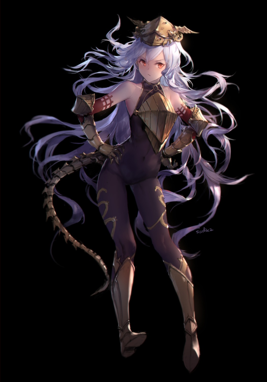 armor, bodysuit, granblue_fantasy, heels, medusa_(shingeki_no_bahamut), swd3e2, tail