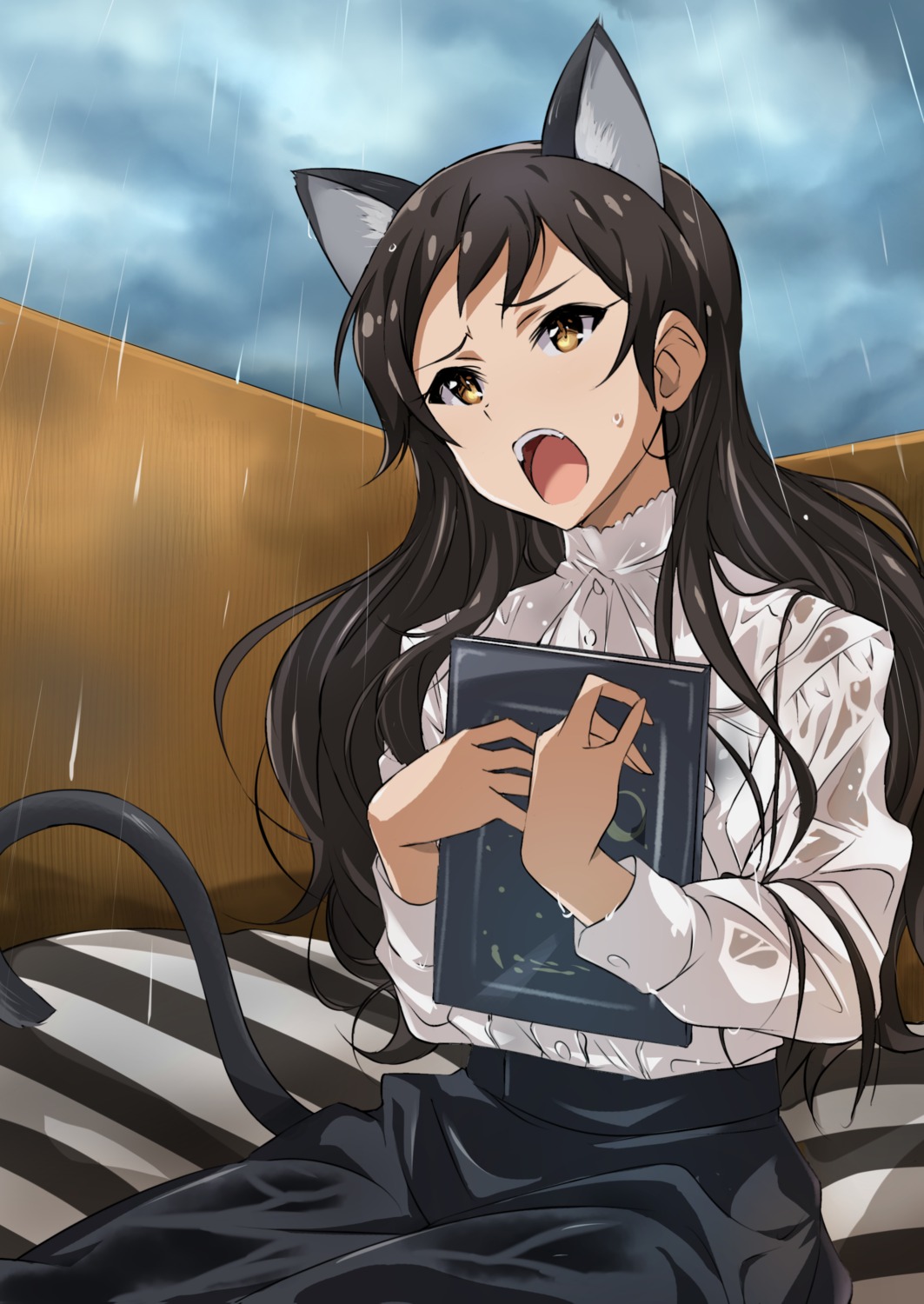 animal_ears, kitazawa_shiho, see_through, tail, the_idolm@ster, the_idolm@ster_million_live!, tokiani, wet