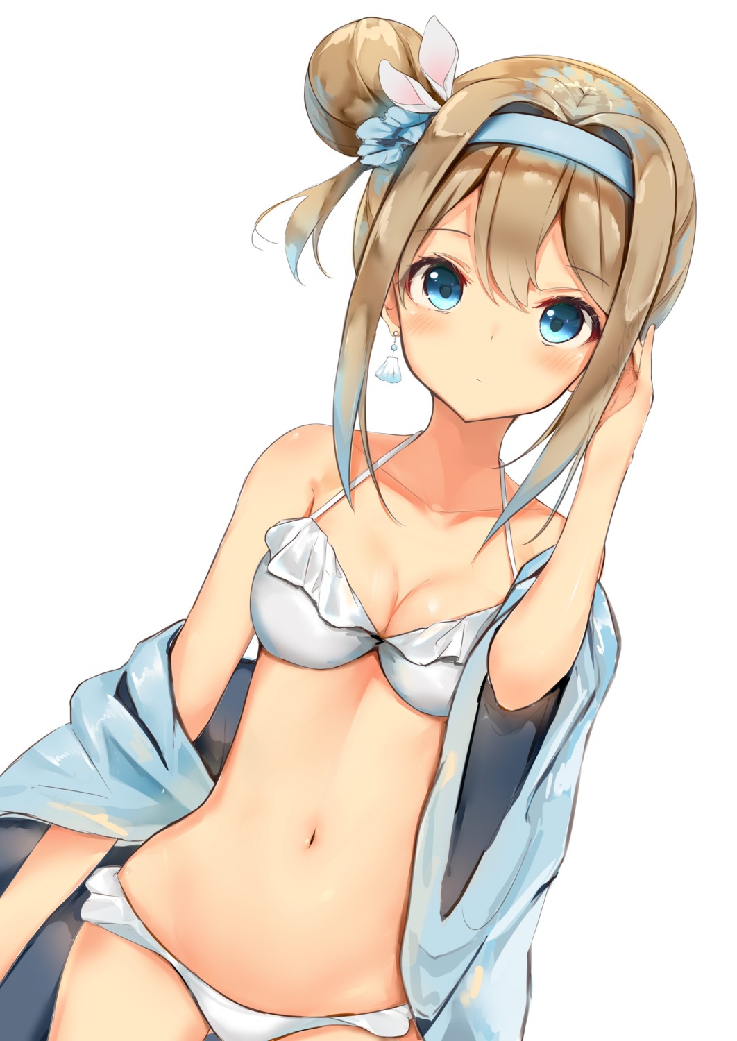 bikini, cleavage, girls_frontline, open_shirt, sashima, suomi_kp31_(girls_frontline), swimsuits