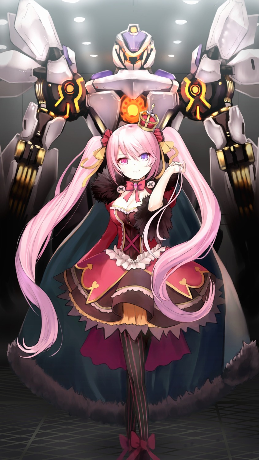 cleavage, heterochromia, kidou_sentai_iron_saga, mecha, pantyhose, slokai_(iron_saga), suzuki_puramo