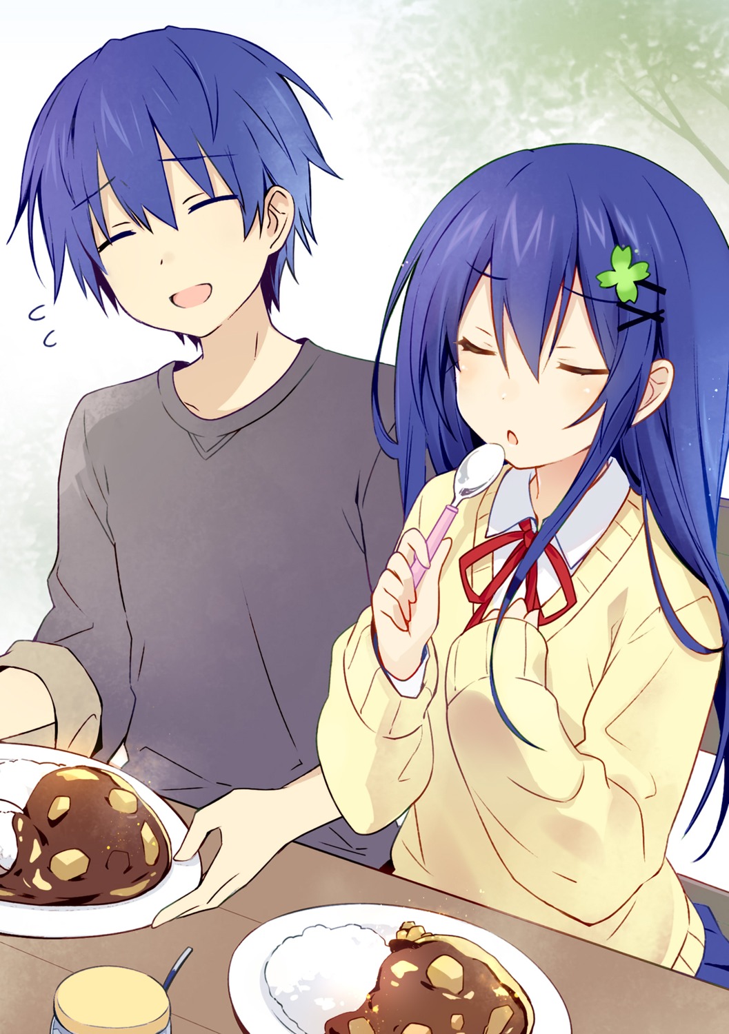 date_a_live, itsuka_shidou, itsuka_shiori, seifuku, sweater, tsunako