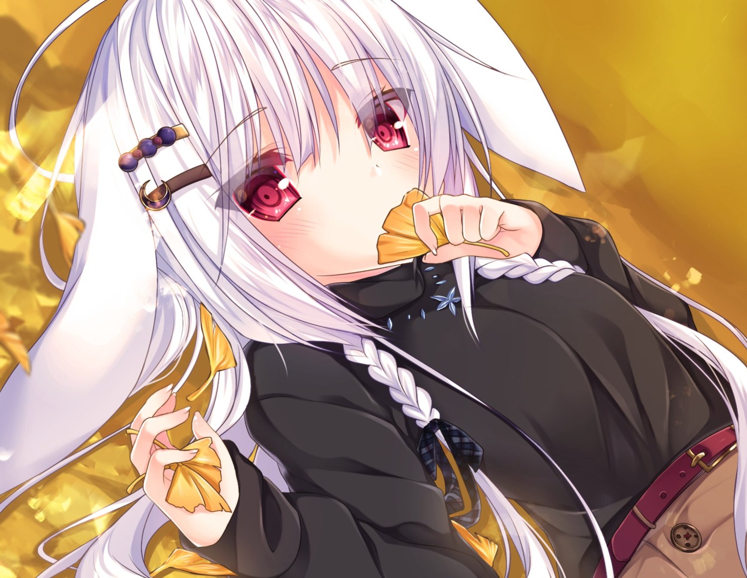 animal_ears, bunny_ears, otogi_sakura, sweater