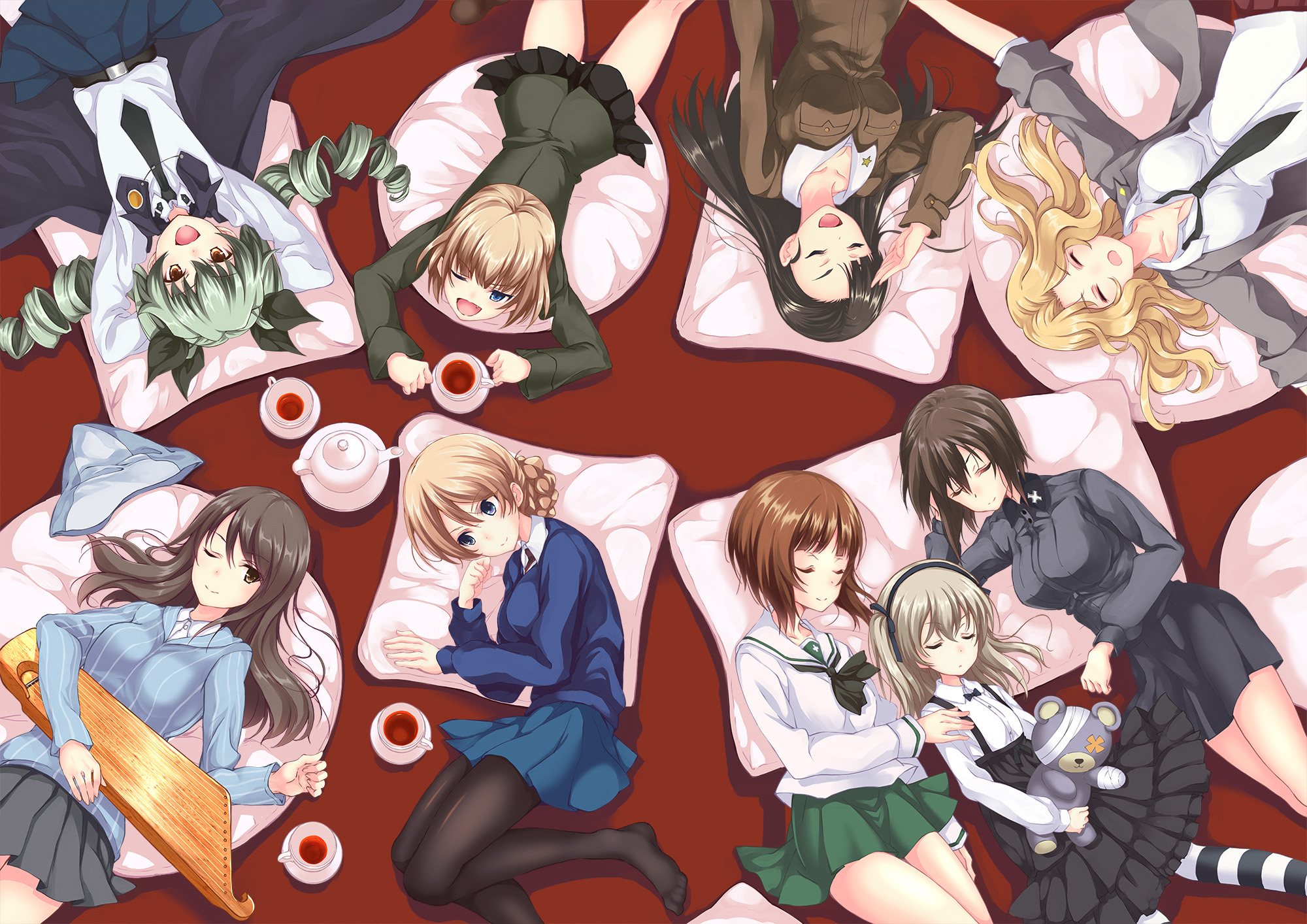 anchovy, bandages, cleavage, darjeeling, feet, girls_und_panzer, gothic_lolita, katyusha