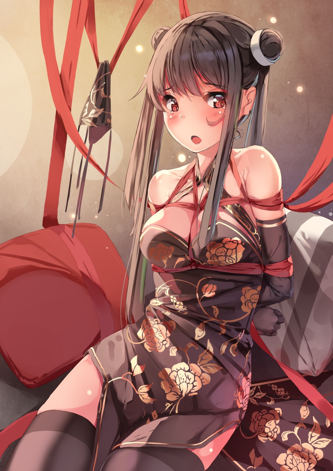 bondage, chinadress, cleavage, comic_aun, pantsu, thighhighs, tougetsu_matsuri, yumemi_(kiowa)