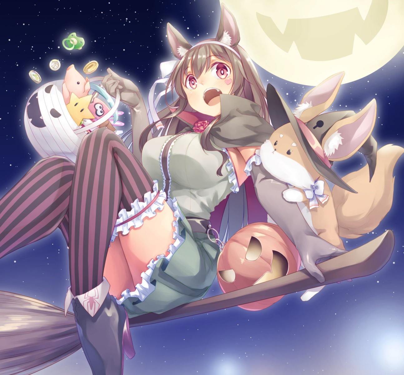 .live, animal_ears, halloween, heels, idol-bu, mikage_sekizai, tail, thighhighs