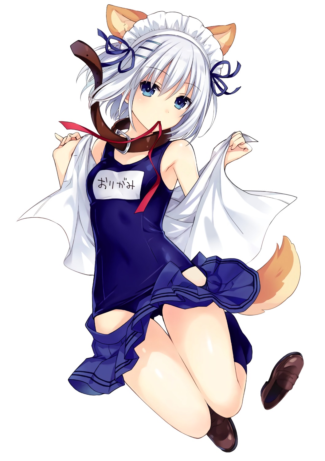 animal_ears, date_a_live, date_a_live_encore, maid, school_swimsuit, seifuku, swimsuits, tail, tobiichi_origami, tsunako, undressing