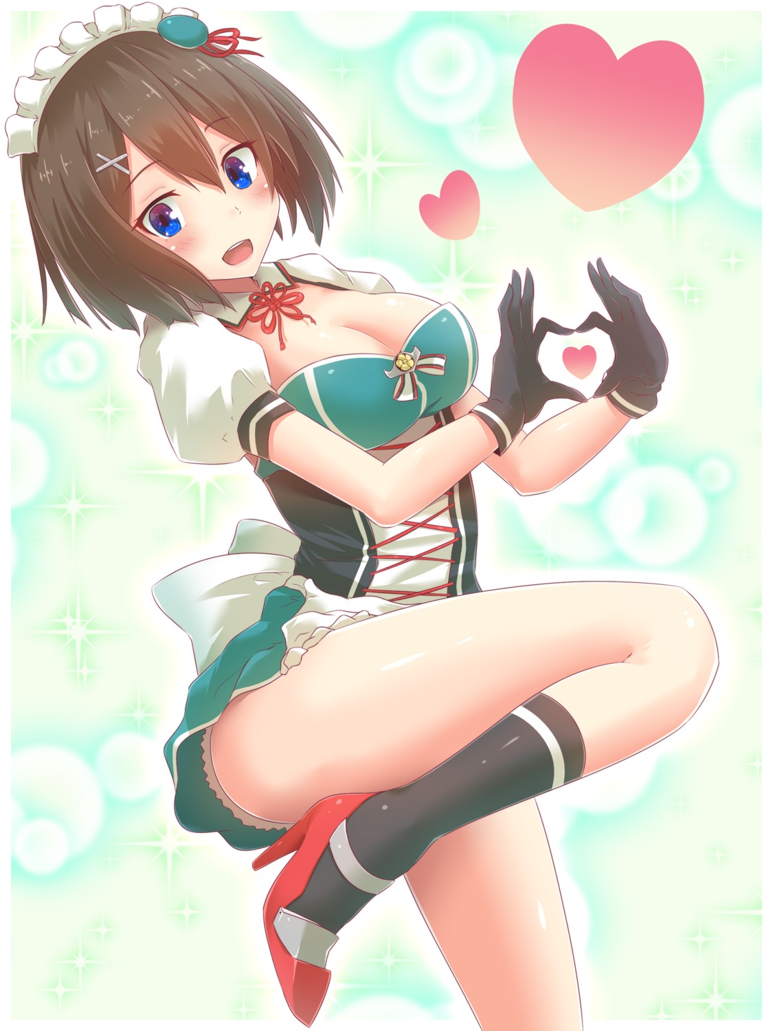 cleavage, heels, kantai_collection, maid, maya_(kancolle), twinameless