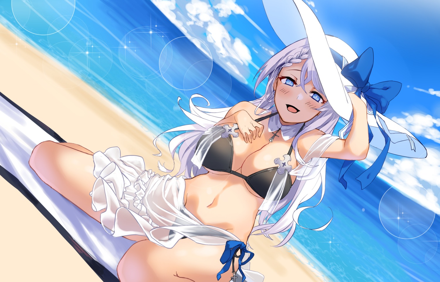 azur_lane, bikini, cleavage, see_through, shirogane_usagi, swimsuits, underboob, vestal_(azur_lane)