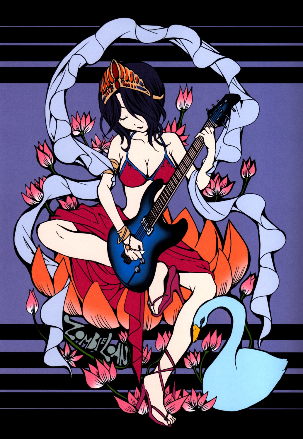 bikini_top, guitar, swimsuits, yoimachi_koyomi, zombie_loan