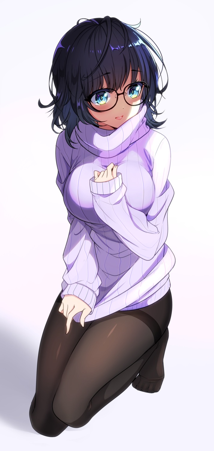 megane, nasubi_(w.c.s), pantyhose, sweater