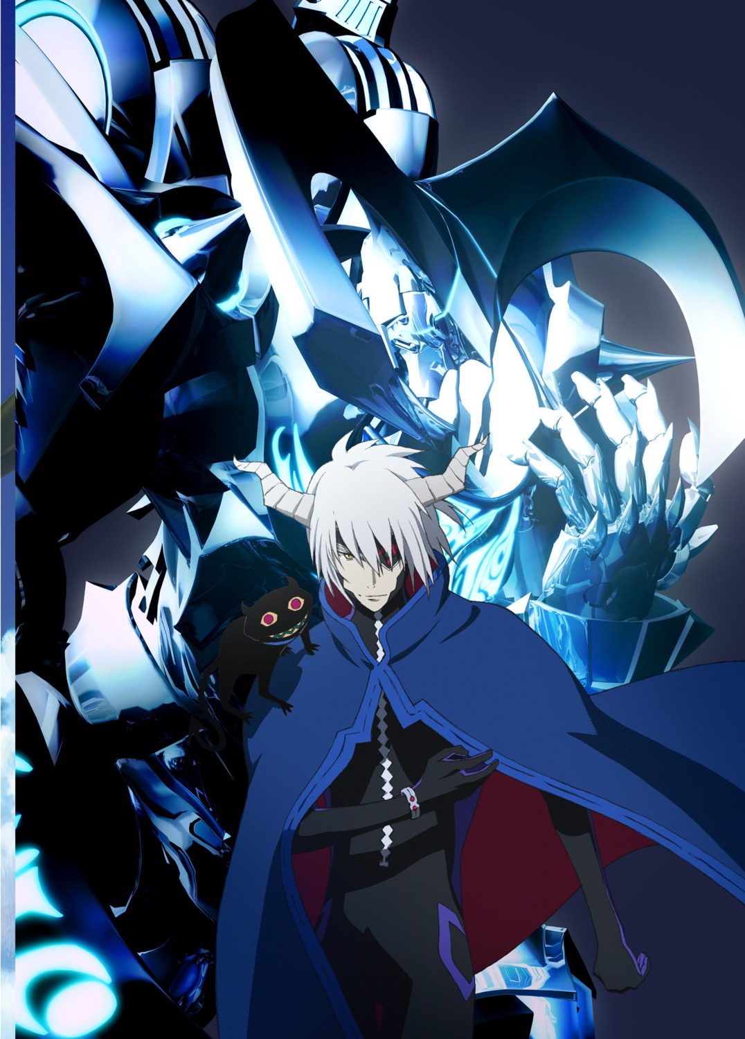 cg, eyepatch, gadion, horns, keto, male, mecha, neko