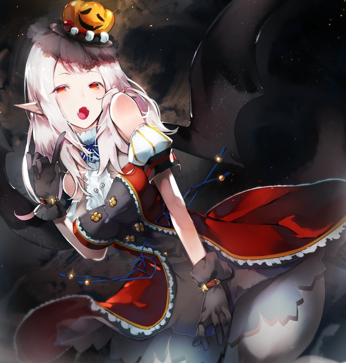 elf, elu_(nijisanji), halloween, nijisanji, nishiide_kengorou, pantyhose, pointy_ears, wings