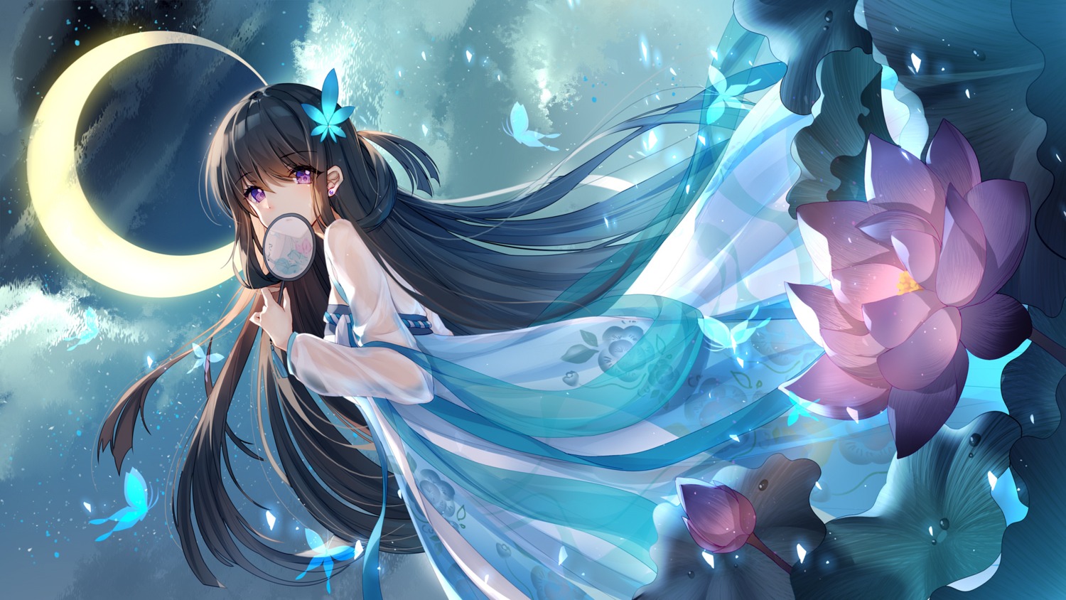 asian_clothes, bison_cangshu, see_through, wallpaper, witch_weapon