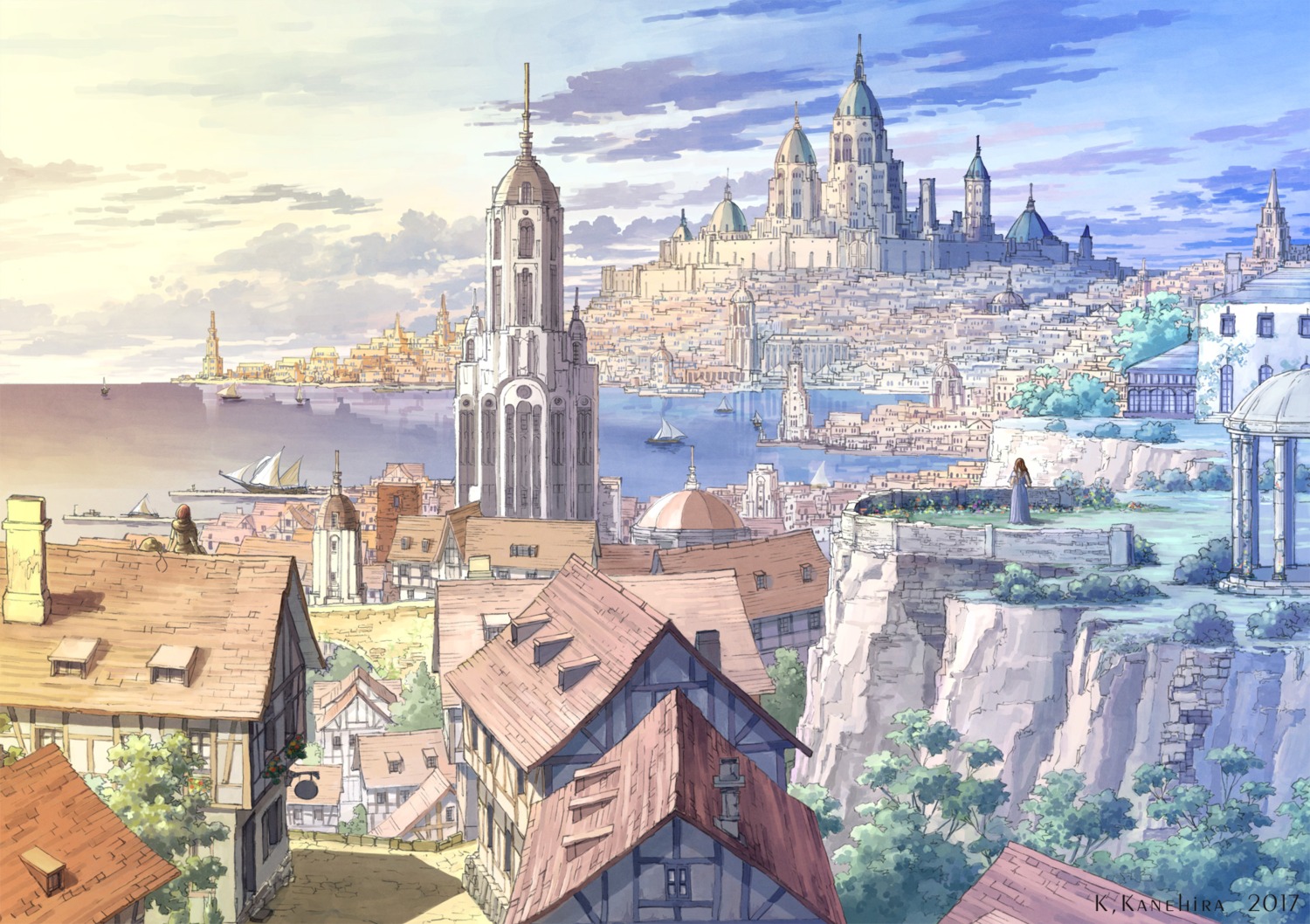 dress, k_kanehira, landscape