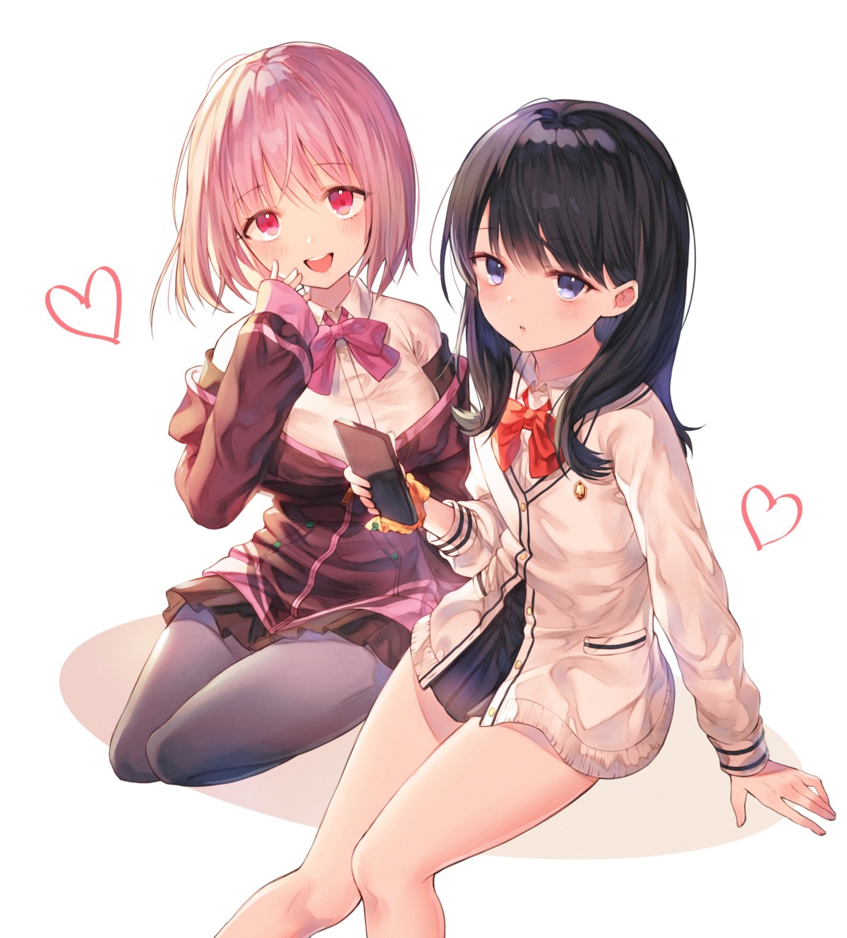 gridman_universe, kh_(kh_1128), pantyhose, seifuku, shinjou_akane, ssss.gridman, sweater, takarada_rikka